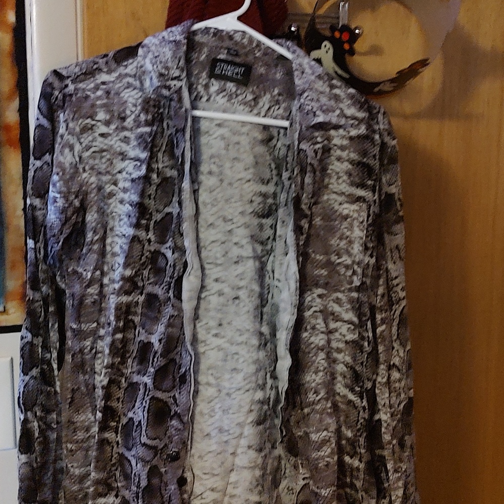 Snake print button up